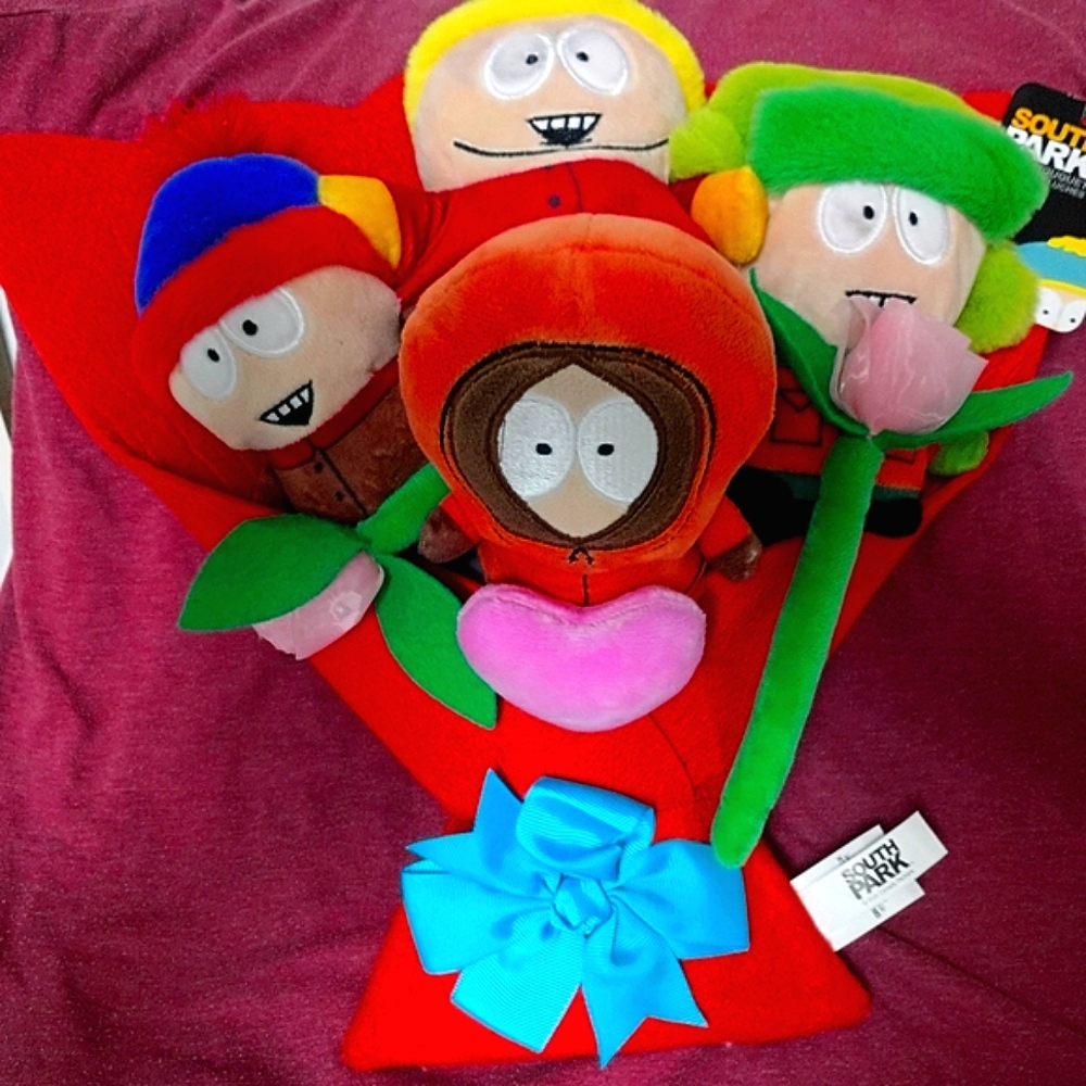 South Park Character Plush Bouquet - Multi-Color Kenny, Kyle, Cartman & Stan